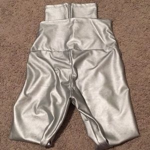 High waisted metallic leggings